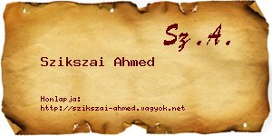 Szikszai Ahmed névjegykártya